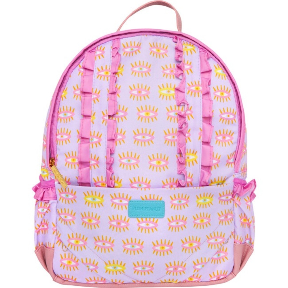 Posh Peanut Pink and Yellow evil eye backpack Bag